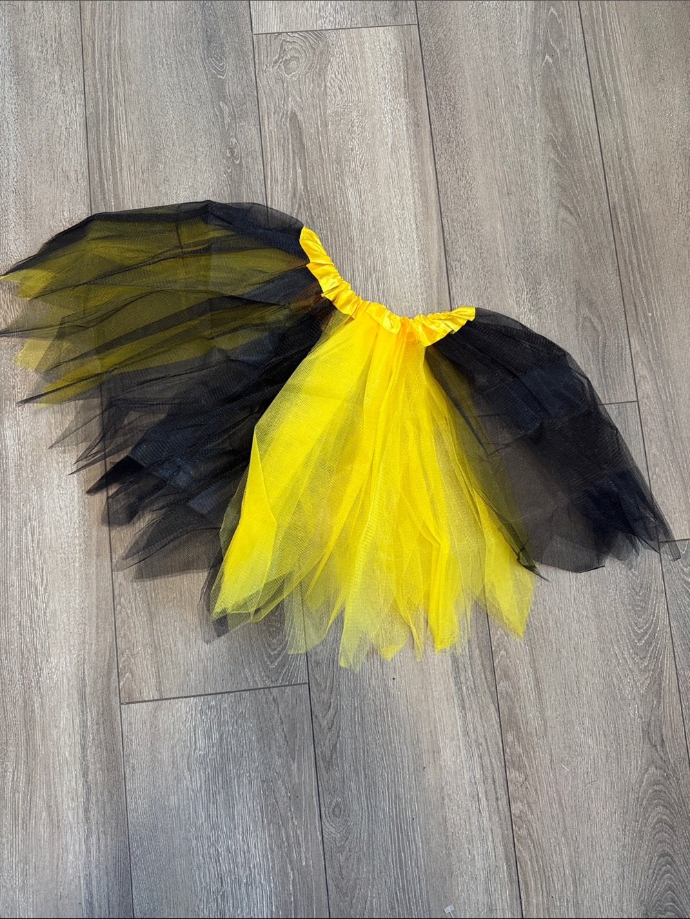 Yellow & Black Tulle Tutu Skirt for Kids